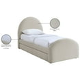 thumbnail image 2 of Meridian Furniture Andaz Beige Chenille Fabric Upholstered Twin Trundle Bed, 2 of 10