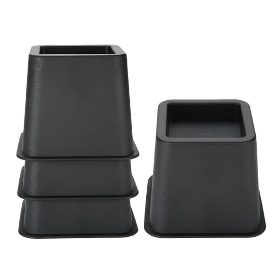 LAMIRO 4-Pieces Bed Risers,Chair Sofa Riser Wide Feet Lift Stands Adjustable Bed Risers,and Furniture Risers (Black /7.4 * 3.5 inch)