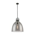 thumbnail image 2 of Innovations Lighting  Newton Bell - 1 Light 18" Stem Hung Pendant Matte Black/Plated Smoke, 2 of 5