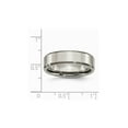 thumbnail image 5 of Ladies Chisel 6mm Titanium Wedding Band Ring with Beveled Edge, 5 of 7