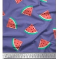 thumbnail image 1 of Soimoi Purple Poly Georgette Fabric Watermelon Fruits Print Fabric by Yard 42 Inch Wide, 1 of 3