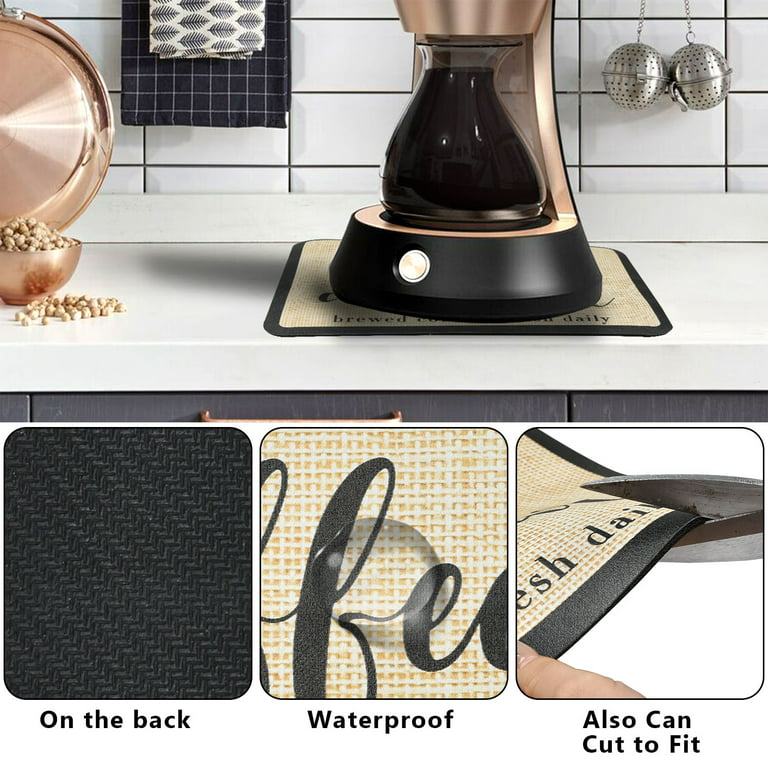 Coffee Mat Hide Stain Rubber ,Coffee Maker Mat for Countertops, Absorbent  Coffee Bar Mat for Kitchen Counter,Coffee Bar Accessories Under Appliance  Mats,Drying Mat for Kitchen Counter 