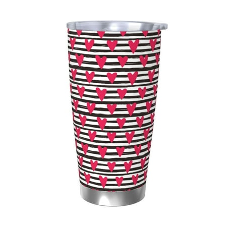

Matuu Hearts And Lines for 20oz Durable Thermal Cups Keep Drinks Cold and Hot Insulated Car Mug with Lid-Without Straw