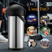 Alpine Cuisine Stainless Steel Thermos Vacuum 5-L Hand Pressed with Plastic Handle & Lid, Leak-Proof Sports drinks jug flask for Water Coffee Tea, Comfortable & Lightweight, Hot & Cold Beverage