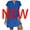 Blue, variant on Jophufed Womens Summer Dresses Plus Size Short Sleeve V-Neck Casual Hot Vacation Solid Color Party Beach Mini Shirt Dress