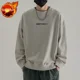 thumbnail image 3 of Sudaderas para hombre de algodón, ropa holgada para hombre, sudadera negra con capucha, ropa de calle sin capucha, overfit, sencilla, color pastel, cálida, 3 of 5