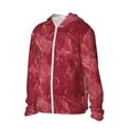 thumbnail image 2 of Kll Abstract Red Marble Print Men'S Women’s Upf 50+ Sun Protection Outdoor Hoodie Jacket Long Sleeve Fishing Hiking Performance Shirt- Xx-Large, 2 of 8