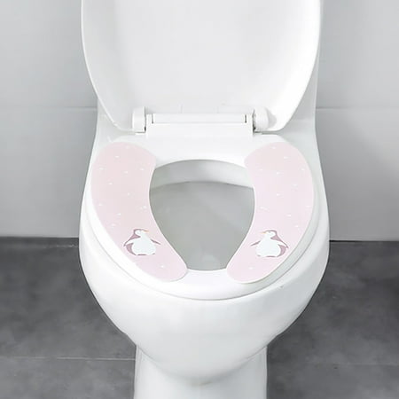 

PhoneSoap Soft Warm Toilet Seat Cover Lid Pad Bathroom Cold Loo WC Removable Washable Pink