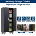thumbnail image 4 of Aobabo 72 Inch Rolling Locking Storage Cabinet w/ Adjustable Shelves, Black, 4 of 7