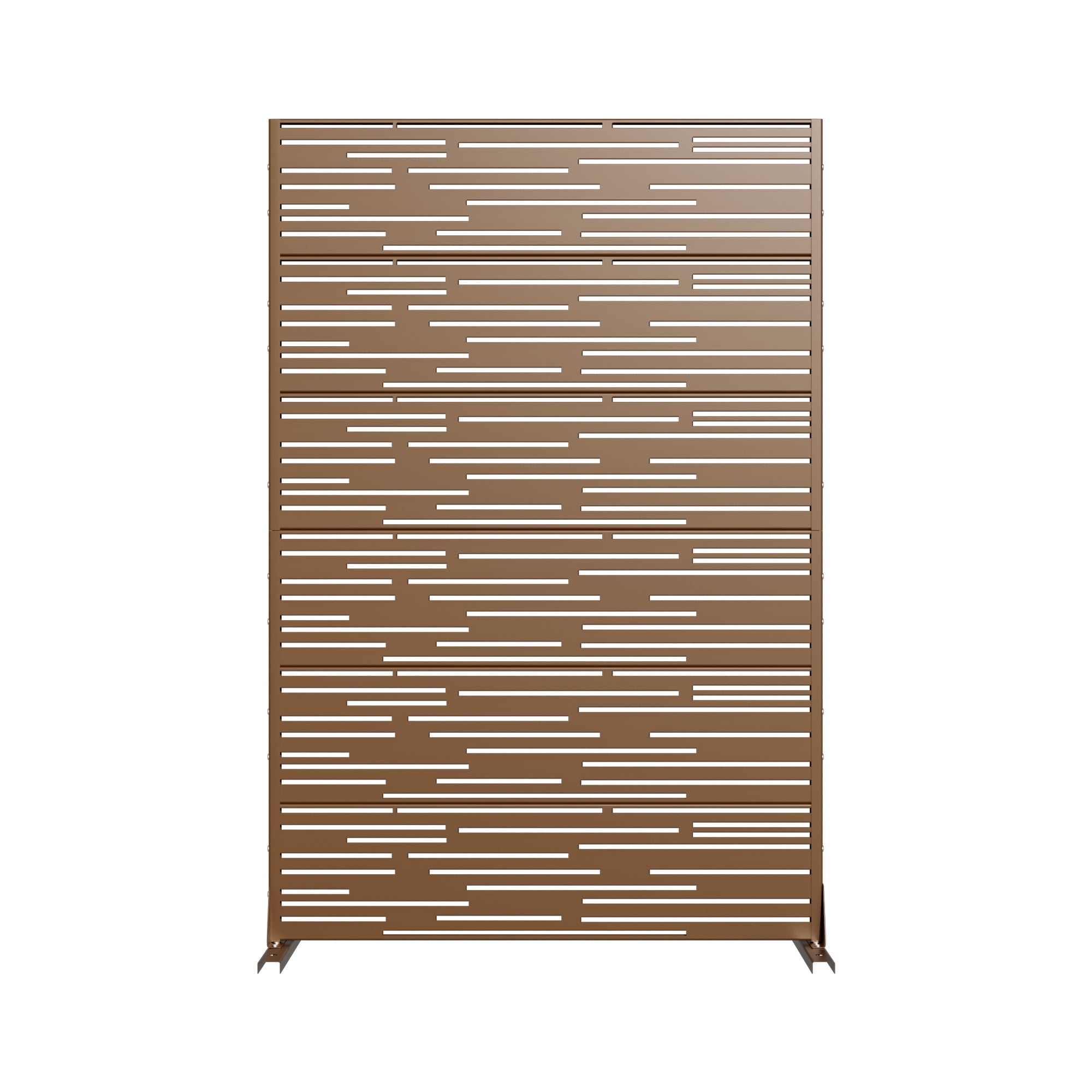 MAYEERTY 72 × 47in Outdoor Privacy Screen with Stand Metal Balcony Decorative Screen, Brown