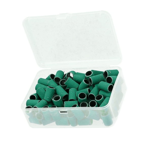 Unique Bargains 100 Pcs 240 Grit Nail Drill Bits Sanding Bands Gel File Polish Remover For Electric Nail Tools Green
