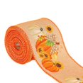 thumbnail image 3 of Orange Pumpkin Ribbon Autumn Harvest Overlock Ribbon 180 Inches of Craft Ribbon, 3 of 9