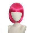 thumbnail image 1 of Zhuge Peluca de mujer, cabello suave y natural, muy adecuado para actividades, 1 pieza, rojo rosa, 1 of 5