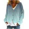 thumbnail image 2 of Wancir Women's Cable Knit Long Sleeve Open Front Cardigan Sheep V-Neck Button Down Embroidery Wool Blend Sweater Coat Outwear, 2 of 5