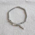 thumbnail image 4 of Knotted, adjustable link bracelet made of silver with a charm, 4 of 5
