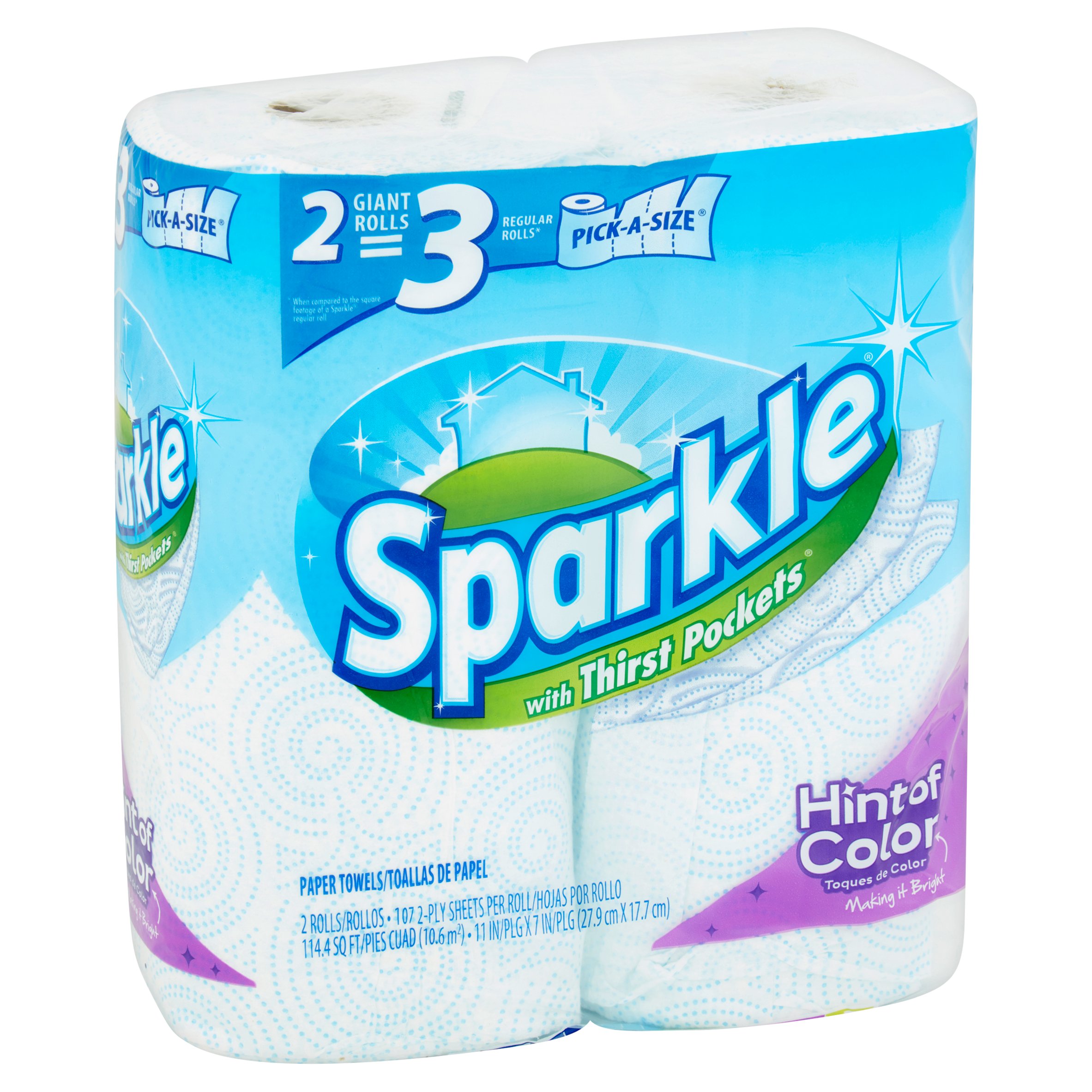 Sparkle Paper Towels with Thirst Pockets Rolls, 2 count - image 2 of 5