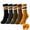 mix-color, variant on KuKeDi 5 Pack Warm Winter Crew Socks for Men and Women, Thick Cotton Blend Socks