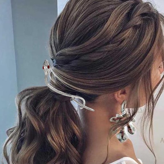 Snake Hair Clip Silver Minimalist Hair Claw Halloween Hair Accessories Women