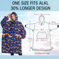 thumbnail image 4 of Oversized Wearable Blanket Hoodie,Dark Blue Rainbow Pattern Sherpa Blanket Hoodie with Super Pockets,Super Warm Fuzzy Pullover for Women & Men, 4 of 6