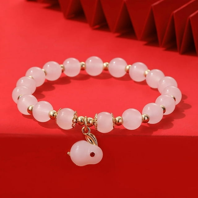 Handcrafted Chinese Lucky Rabbit Bracelet - Perfect for New Year Health & Protection, and Easter Gifts!