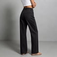 thumbnail image 7 of AherBiu Juniors Jeans for Women Straight Leg Loose Fitted Button Waisted Streetwear Denim Pants with Pockets, 7 of 7