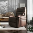 thumbnail image 3 of Emma + Oliver Harrison Series Cognac Faux Leather Remote Powered Lift Recliner for Elderly, 3 of 11