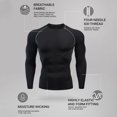 thumbnail image 3 of ZUKMRJPC Men's Compression Shirts Long Sleeve Crewneck Workout Gym T-Shirt Stretchy Slim Fit Sports Baselayer Running Undershirts, 3 of 4