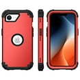 thumbnail image 7 of Mantto Compatible with iPhone 16e Case, 3 Layer Hybrid Hard PC Soft Silicone Heavy Duty Shockproof Bumper Protective Phone Case Cover for iPhone 16e, Red, 7 of 7