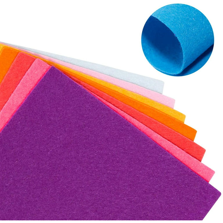 40PCS 0.06 Thick DIY Polyester Soft Felt Fabric Squares Sheets Felt Pack  Assorted Colors Sewing Nonwoven Patchwork 4x6 