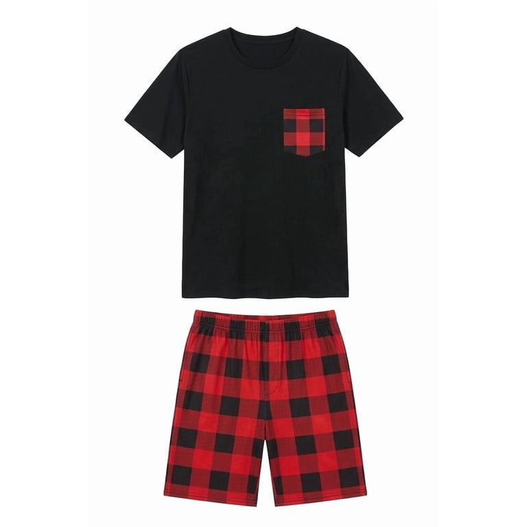 Giruns Men's Plaid Pajama Set with Shorts photo 6