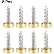 High Quality Brass Mirror Screw Cap Nails Polished Gold Finish Pack of 8