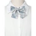 thumbnail image 4 of INSPIRAR CHIC Lazo de cuadros preatado, lindo, elegante y colorido para mujeres, uniforme escolar, azul y blanco, 4 of 6