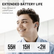 TOZO T10 Wireless Earbuds Bluetooth Headphones, 55H, Stereo Bass, App Customize 32 EQ, Wireless Charge, IPX8 Waterproof, 100+ White Noise Tracks, Ergonomic Design, Black