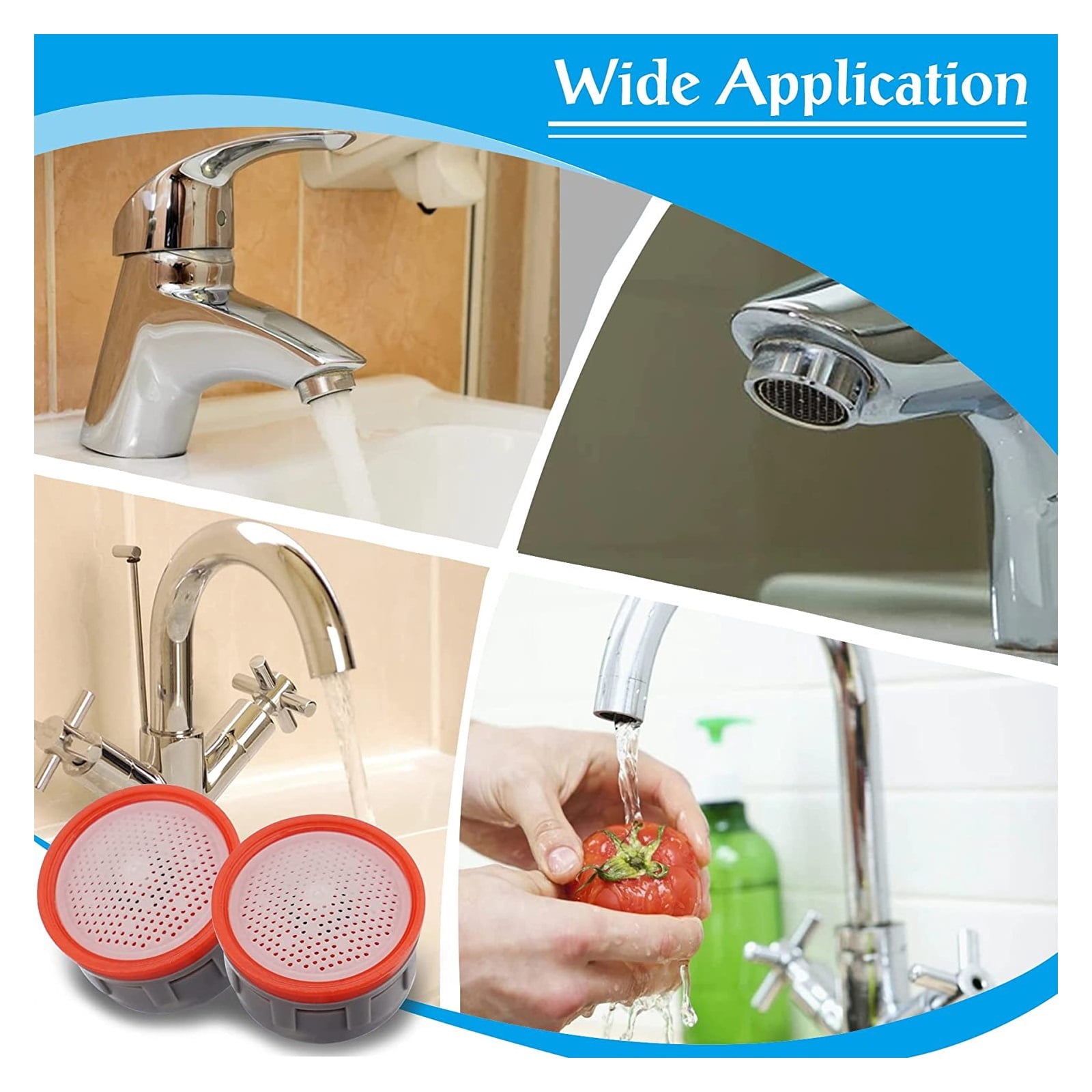 24mm Faucet Aerator Replacement, Water Saver Spout Filter Kitchen Tap Aerators Kit,Kitchen Water Faucet Aerator For Bathroom Or Kitchen (6 Pieces) ,Water Saving