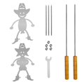 thumbnail image 1 of Black Friday Funny Stainless Steel Bbq compatiblek, Funny Bbq compatiblek, Marshmallow Grill Stick With Wooden Handle, Campfire Bbq Accessories, Campf, 1 of 5