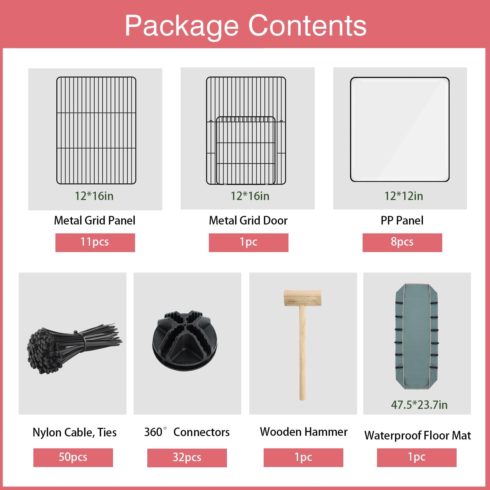Panels Small Animal Playpen, Pet Playpen with Waterproof Mat, Cage for Guinea Pigs, Puppy Play Pen, Bunny Playpen, Indoor Outdoor Portable Metal Wire Yard Fence