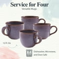 thumbnail image 5 of Portmeirion 12oz Minerals Mug, Amethyst (Set of 4) - Stoneware Coffee Cup with Reactive Glaze, Durable & Stylish Ceramic Mug - Microwave, Dishwasher, Freezer Safe - Earthy Design for Cafe & Home, 5 of 7