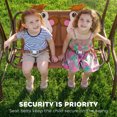 thumbnail image 6 of Outsunny Kids Patio Swing, Adjustable Canopy Swing Glider, Kids Outdoor Swing Chair with 2 Seats, Seat-Belted Safety, Coffee Brown, for Ages 3-6, 6 of 9