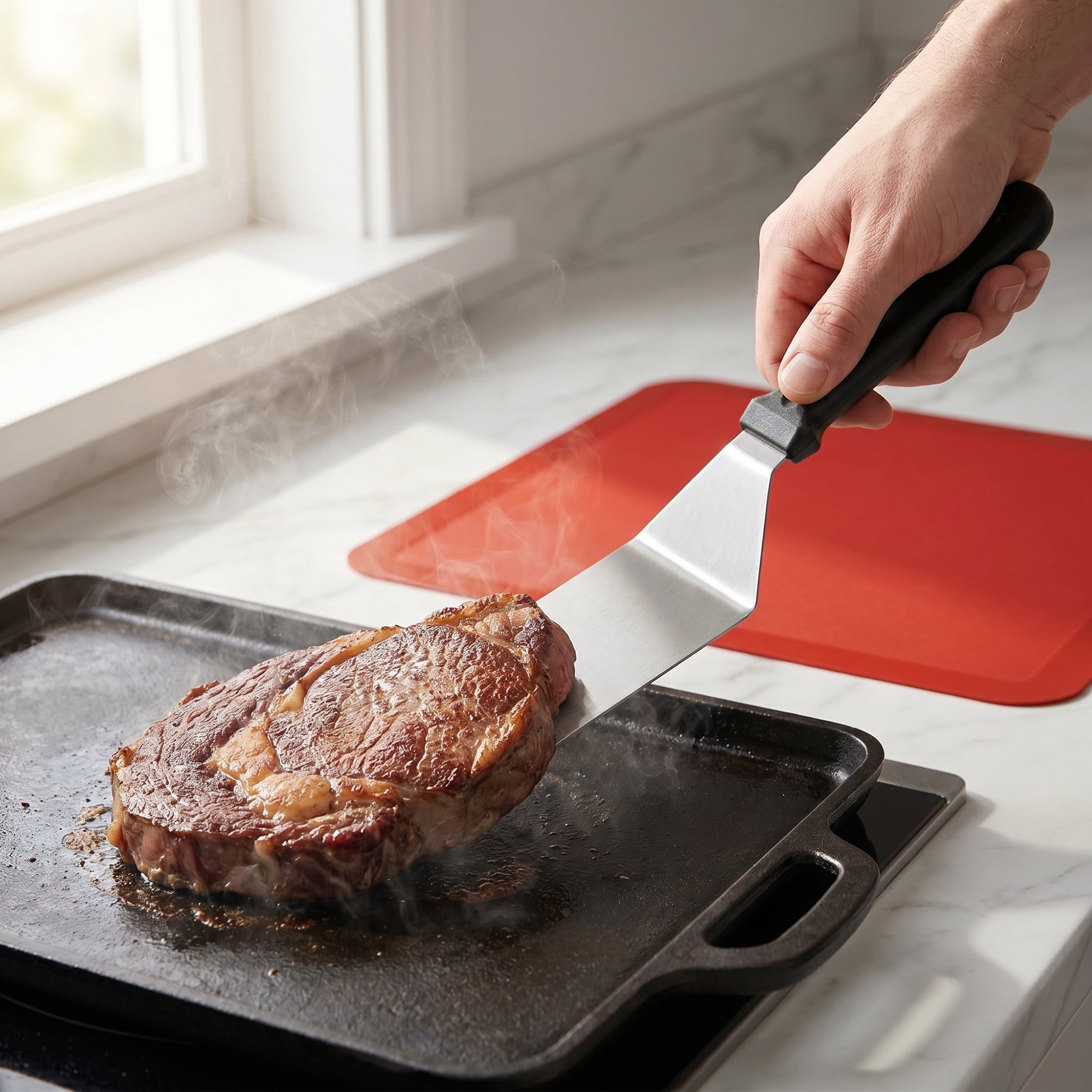 Unique Bargains Heat-Resistant Dishwasher Safe Spatula Kitchen Utensil Silver 13" x 2.8"
