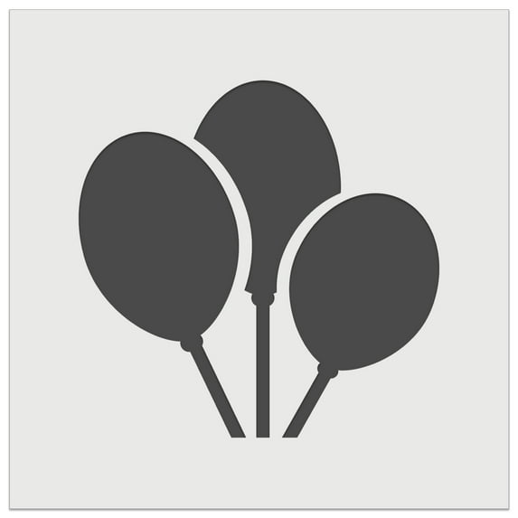 Birthday Balloons Trio DIY Cookie Wall Craft Stencil - 9.0 Inch
