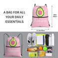 thumbnail image 3 of Sigee Cute Avocado for Drawstring Zipper Backpack ,Waterproof, Durable, Lightweight Gym Bag for Sports, 3 of 5
