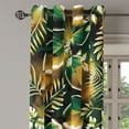 thumbnail image 3 of Ambesonne Forest Grommet Curtain, Fantasy Jungle Floral Leaves, 50"x84", Amber Forest Green and Fawn, 3 of 5