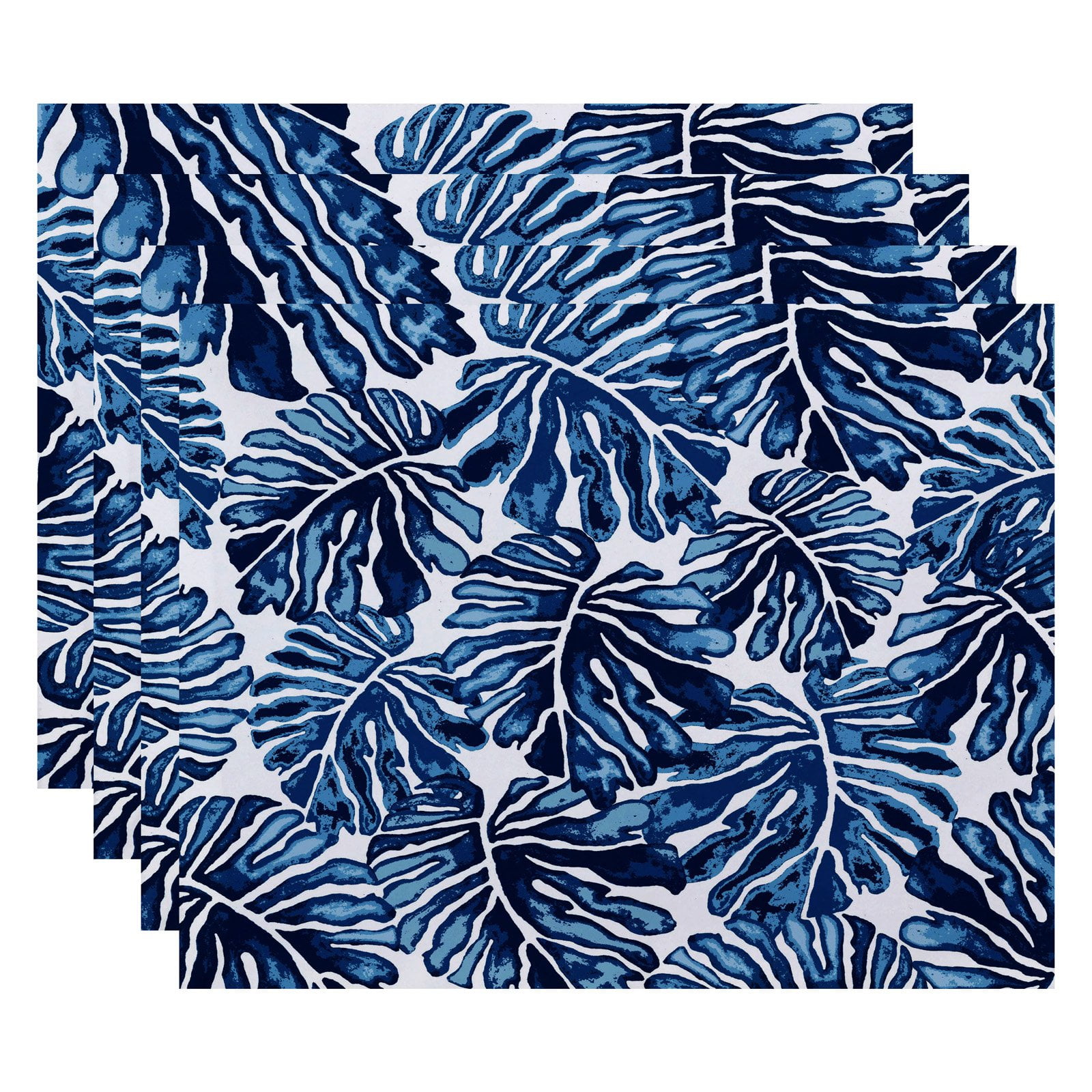 Simply Daisy 18" x 14" Palm Leaves Floral Print Placemat (Set of 4)