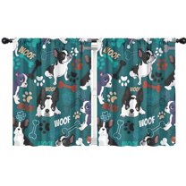 Blackout Kids Curtains,Boston Terrier with Bones and Paws Childrens Insulated Curtains Set Of 2,Bedroom Essentials,Toddler Room Decor 42x54in(106x137cm)