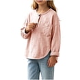 thumbnail image 6 of Bovxnpu Unisex Girls Long Sleeve Shirts Undershirts Long Sleeve Slub Cotton Base Layer Pullover Girls Tops, 6 of 7
