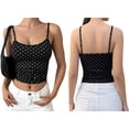 thumbnail image 3 of Women's Sleeveless Cute Cropped Tank Tops Polka Dots Going Out Camisole for Summer Black XL, 3 of 7