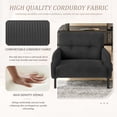 thumbnail image 3 of Modern Accent Chair,Armchair,Corduroy Fabric Sofa Chairs,Upholstered Armchair for Living Room,Bedroom,Office,Gray, 3 of 7