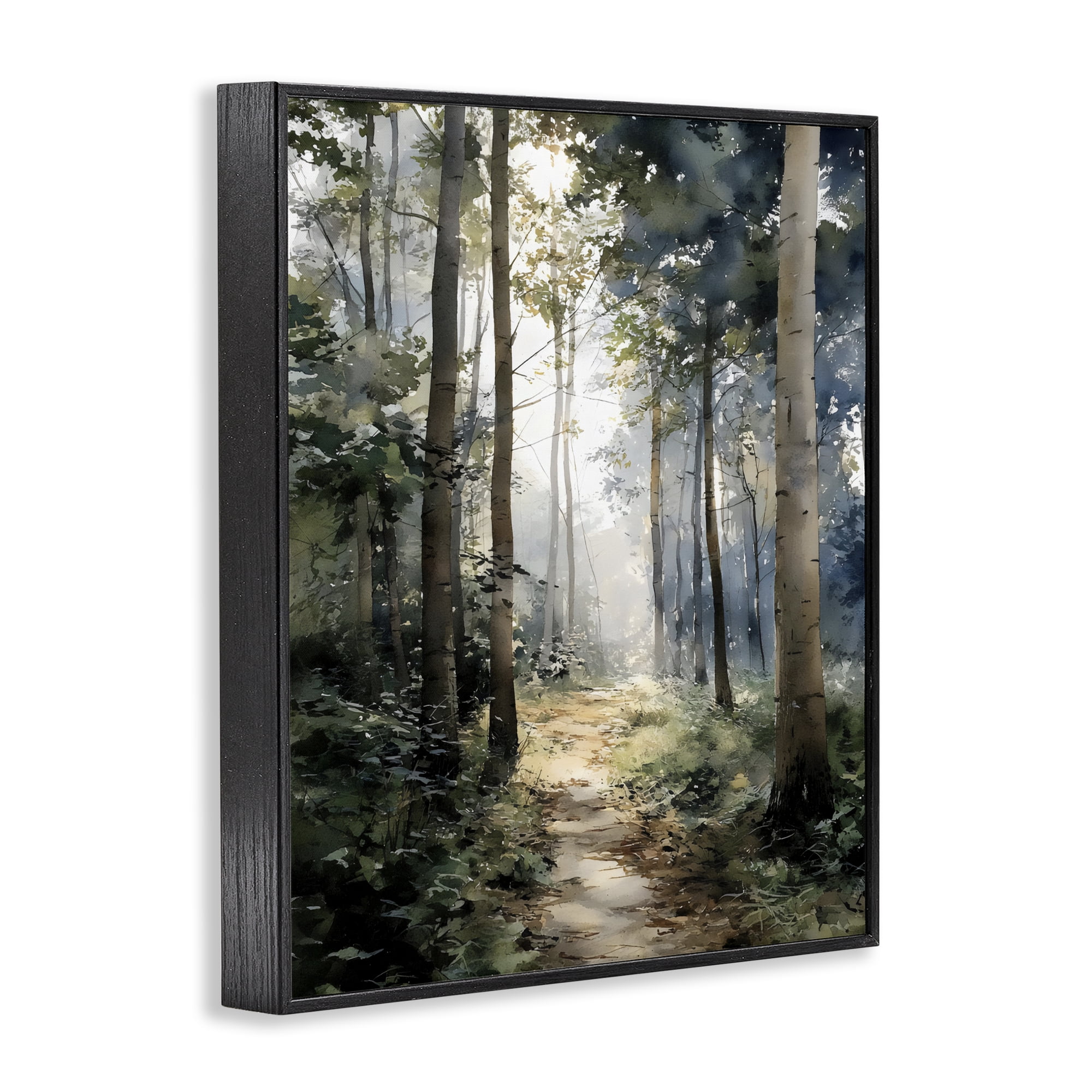 Stupell Industries Forest Path in Morning Black Framed Giclee Art, design by Franklyn Gregory