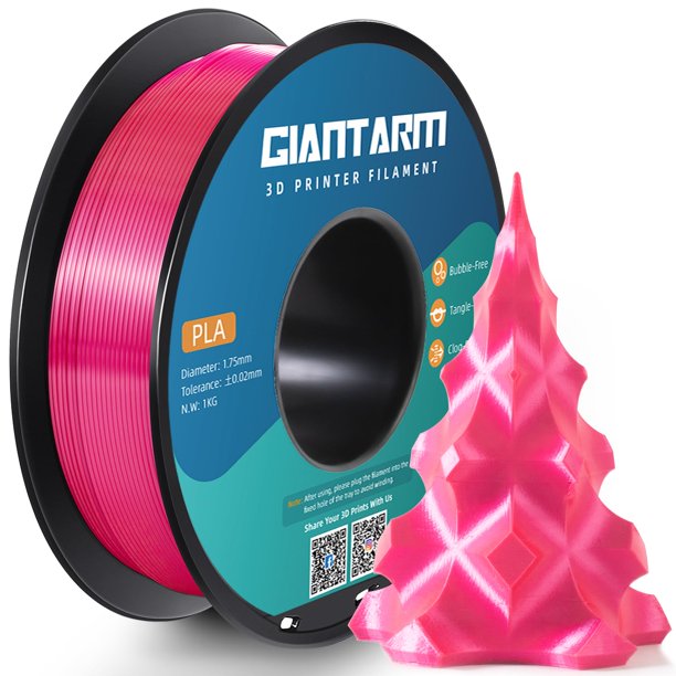 Filamento para impresora 3D GIANTARM PLA, seda brillante, rosa, 1,75 mm