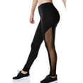 thumbnail image 6 of SAYFUT Women's High Waist Yoga Pants Fashion Mesh Yoga Pilates Pants Workout Exercise Skinny Leggings with Side Pocket Black, 6 of 7